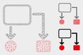 Flowchart Scheme Vector Mesh Network Model and Triangle Mosaic Icon Royalty Free Stock Photo