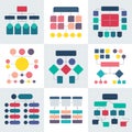 Flowchart schemes and hierarchy diagrams. Workflow chart vector elements Royalty Free Stock Photo