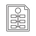 Flowchart, workflow, analytics outline icon. Line art vector