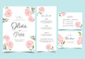 Wedding Invitation, floral invite thank you, rsvp modern card Design. Royalty Free Stock Photo