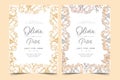 Wedding black invitation card template with golden flower floral background. Vector illustration.