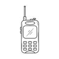 Police radio vector illustration, outline vector sign, linear style pictogram