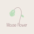 mouse flower logo design, with flower icon