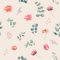 Watercolor flowers vector illustration