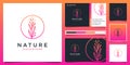 Flower abstract modern gradient logo design and business card. beauty salon, fashion, skincare, cosmetic, yoga and spa products.