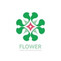 Flower - abstract vector logo template - concept sign. Nature geometric sign. Design elements.