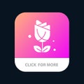 Flower, American, Usa, Plant Mobile App Button. Android and IOS Glyph Version