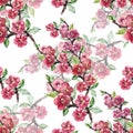 Flower apple bouquet watercolor seamless pattern