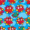 Flower apple sky seamless pattern Royalty Free Stock Photo