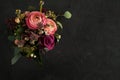 Flower arangement of roses and ranunculus Royalty Free Stock Photo