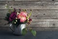 Flower arangement of roses and ranunculus Royalty Free Stock Photo