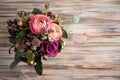 Flower arangement of roses and ranunculus Royalty Free Stock Photo