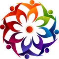 Flower around peoples logo