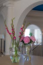 Flower arrangement in the foyer of a luxury villa