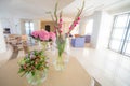 Flower arrangement in the foyer of a luxury villa