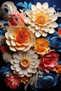 A flower arrangement made of colorful plasticine flowers