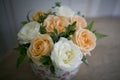 Flower arrangement of roses in a vase Royalty Free Stock Photo