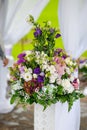 Flower arrangement at the wedding ceremony Royalty Free Stock Photo