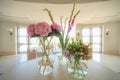 Flower arrangement in the foyer of a luxury villa