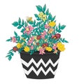 Flower arrangements in a pot