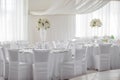 Flower arrangements on the tables