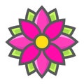 Flower Astra filled outline icon, easter holiday