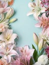 flower background with beautiful lilies Royalty Free Stock Photo