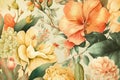 Flower for background, delicate bright floral pattern, illustration, generative AI