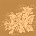 Flower background, monochrome Royalty Free Stock Photo