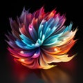 Vibrant Neon Flower: Multilayered Dimensions In Colorful Mindscapes