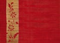 Flower bamboo banner on red wood