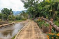 Flower Bamboo bridge and road