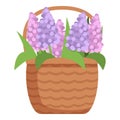 Flower basket icon cartoon vector. Nature easter bunch