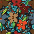 Flower Batik Seamless Pattern