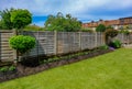 Flower bed with newly panted bedding flowers