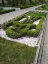 Flower bed in sanatorium Odesa in Odessa, Ukraine Royalty Free Stock Photo