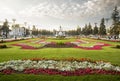 Flower bed in VDNH park, Moscow, Russia