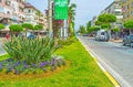 The flower beds in Ataturk Boulevard in Alanya