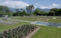 Flower beds in the Botanical Gardens of Villa Taranto, Verbania, Lake Maggiore, Piedmont, Italy