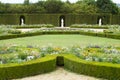 Flower beds and hedges in the beautiful garden of Versailles pa Royalty Free Stock Photo