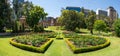 Flower beds in landscaped gardens at Government House in Perth City Royalty Free Stock Photo