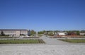 Flower beds near the house of culture near the central square in Oktyabrsky settlement.