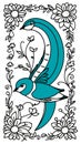 Flower and bird paper-cut background pattern illustration Royalty Free Stock Photo