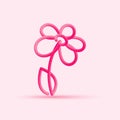 Flower blended interlaced creative line icon