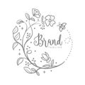 Flower bloom bee logo template