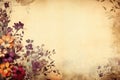 Flower blooming background with empty copy space in retro style