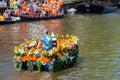 Flower boat in canal - Koninginnedag 2012 Royalty Free Stock Photo
