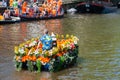 Flower boat in canal - Koninginnedag 2012