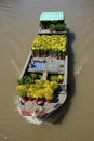 Flower boat on river in southern Vietnam