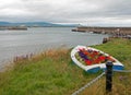 Flower Boat view of Wicklow Ireland Harbor and Lighthouse